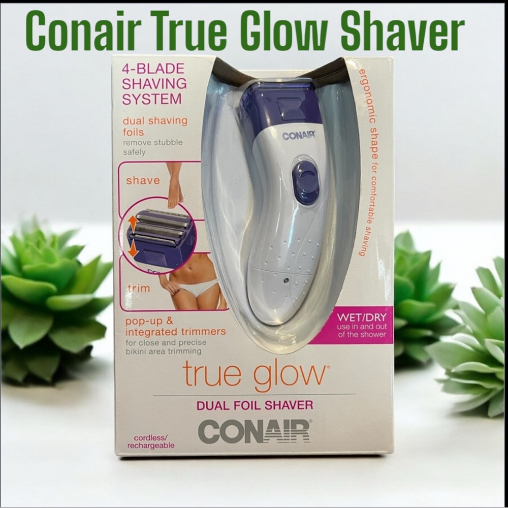 Conair True Glow Wet/Dry Dual Foil Shaver NWT